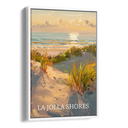 San Diego La Jolla Shores Side - White Canvas Wall Art