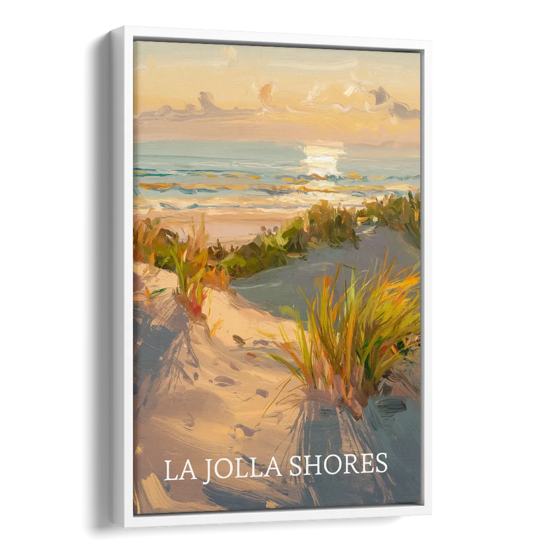 San Diego La Jolla Shores Side - White Canvas Wall Art