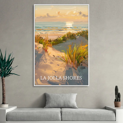 San Diego La Jolla Shores Living Room - White Canvas Wall Art