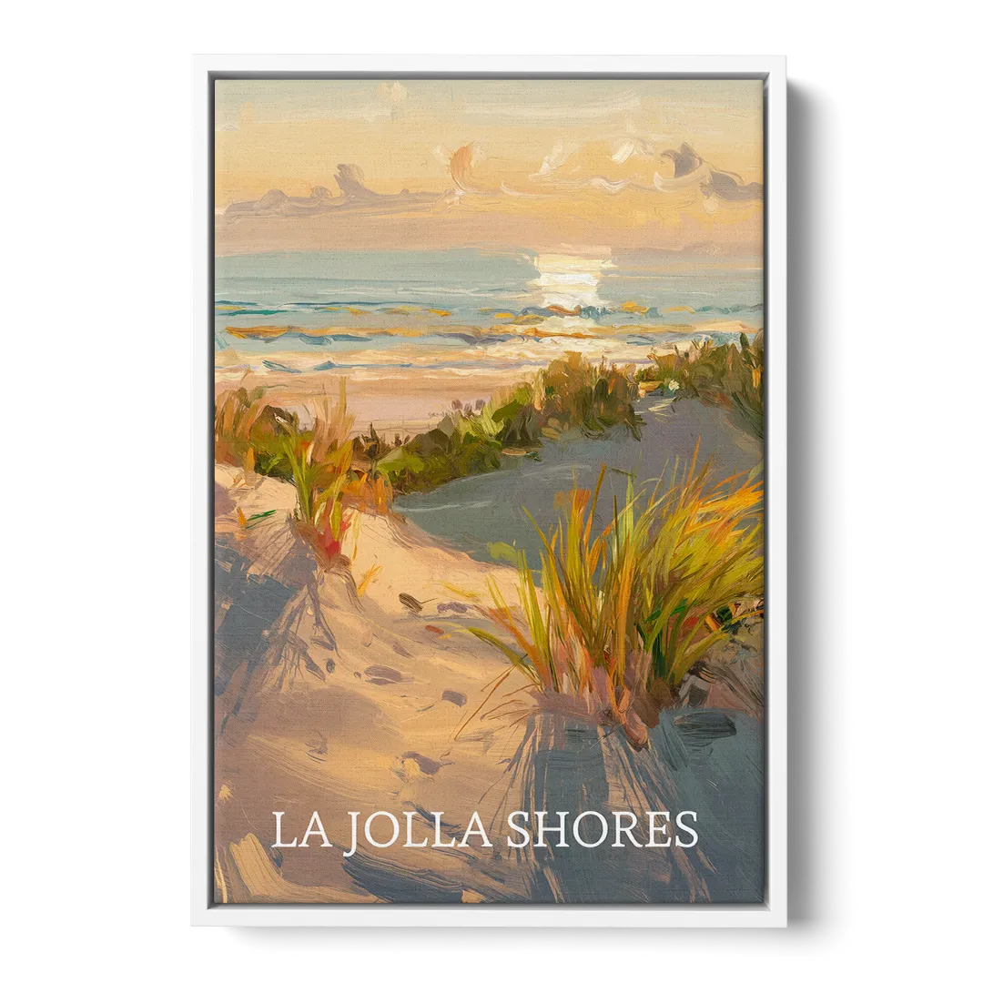 San Diego La Jolla Shores Front - White Canvas Wall Art