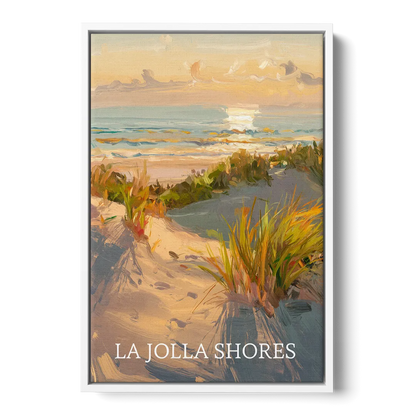San Diego La Jolla Shores Front - White Canvas Wall Art