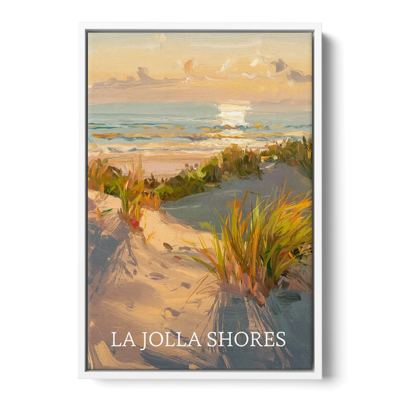 San Diego La Jolla Shores Front - White Canvas Wall Art