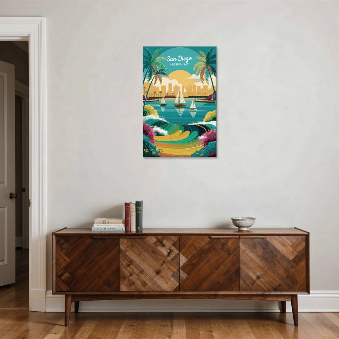 San Diego Mission Bay Views - Canvas Wall Art - Coffee Table - 24x36
