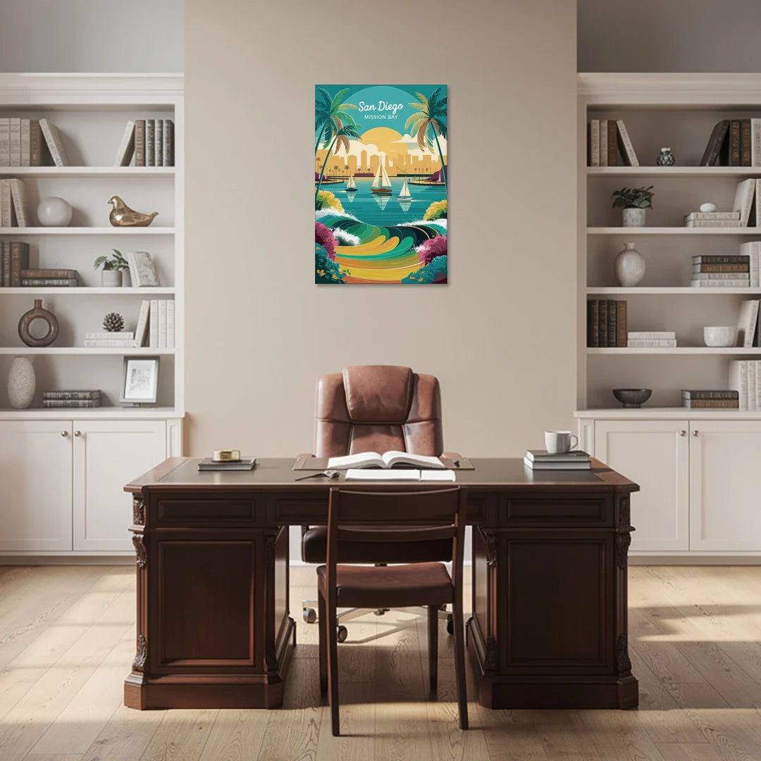 San Diego Mission Bay Views - Canvas Wall Art - Office - 24x36
