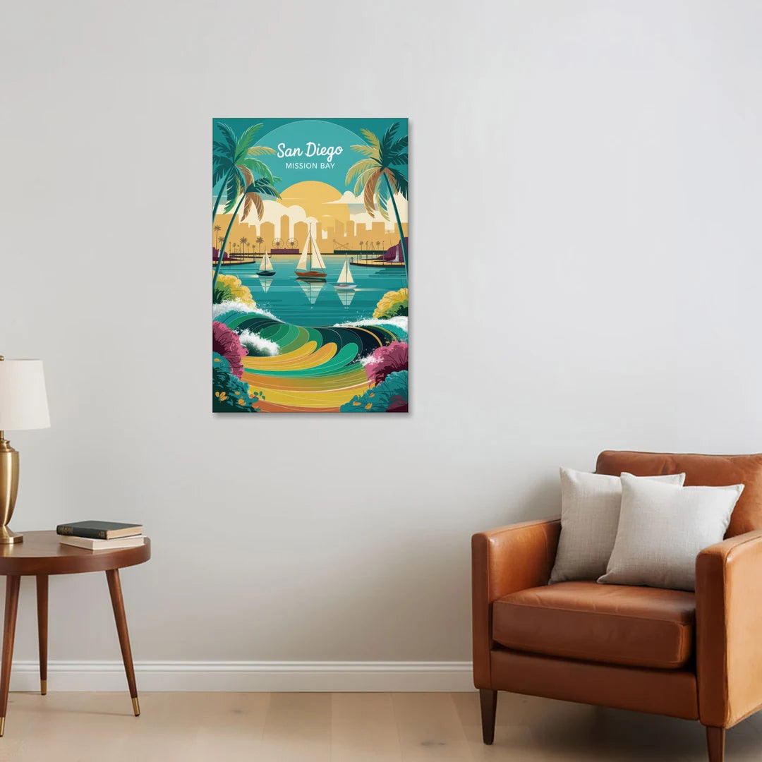 San Diego Mission Bay Views - Canvas Wall Art - Sofa - 24x36
