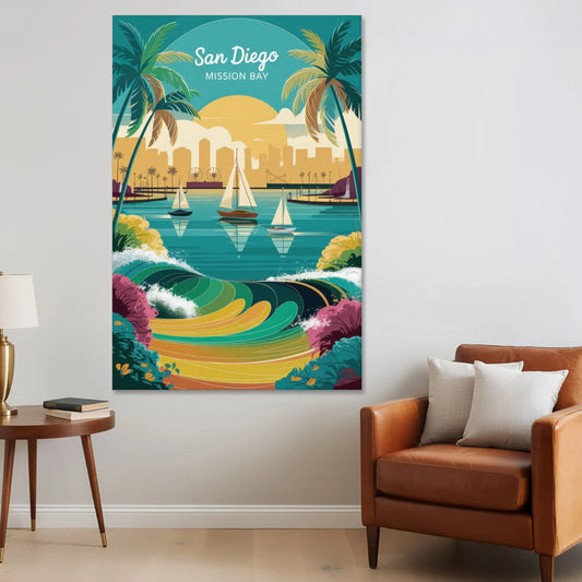 San Diego Mission Bay Views - Canvas Wall Art - Sofa - 40x60
