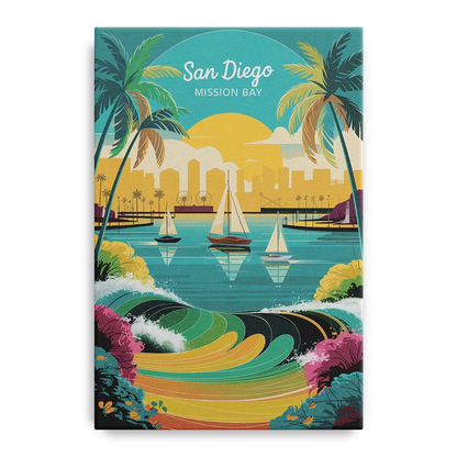 San Diego Mission Bay Views Front - Canvas Wall Art