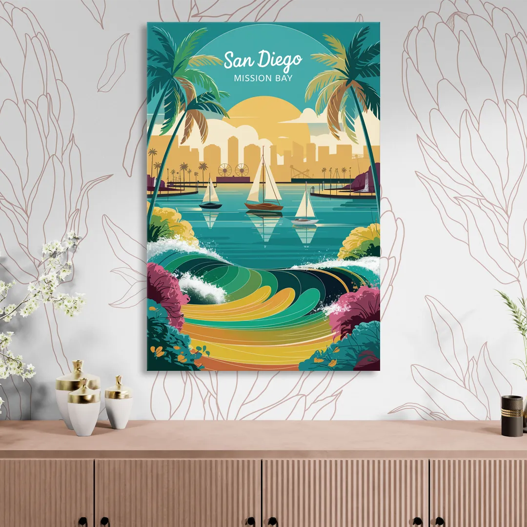 San Diego Mission Bay Views Sitting Room - Canvas Wall Art