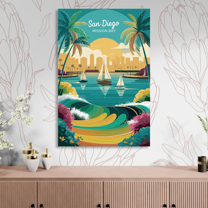 San Diego Mission Bay Views Sitting Room - Canvas Wall Art