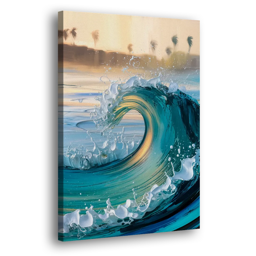 San Diego Ocean Waves Side - Canvas Wall Art