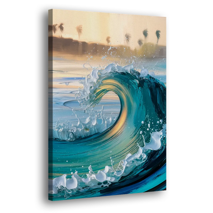 San Diego Ocean Waves Side - Canvas Wall Art