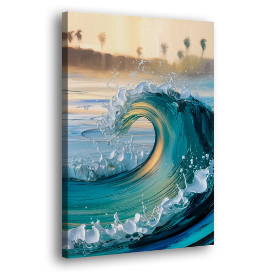 San Diego Ocean Waves Side - Canvas Wall Art