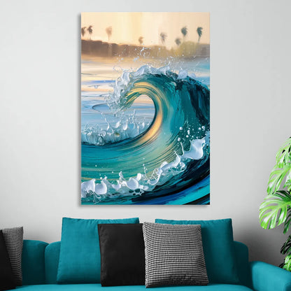 San Diego Ocean Waves Sitting Room - Canvas Wall Art