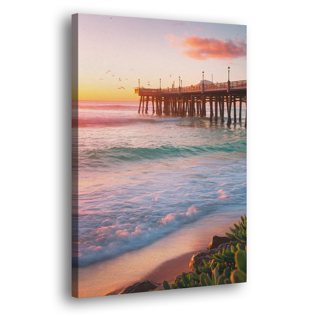 San Diego Pacific Beach Vibes Side - Canvas Wall Art