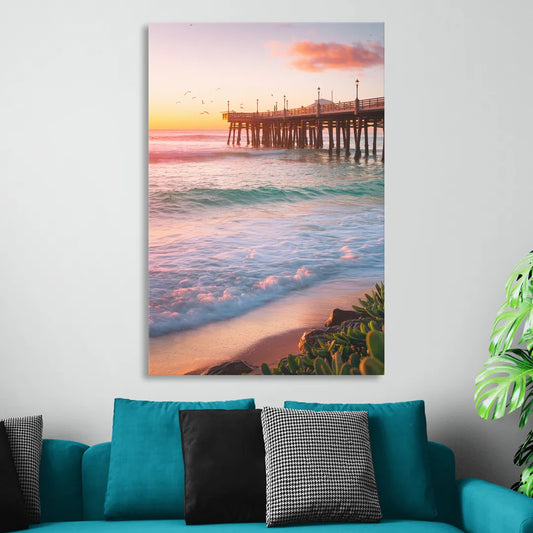 San Diego Pacific Beach Vibes Living Room - Canvas Wall Art