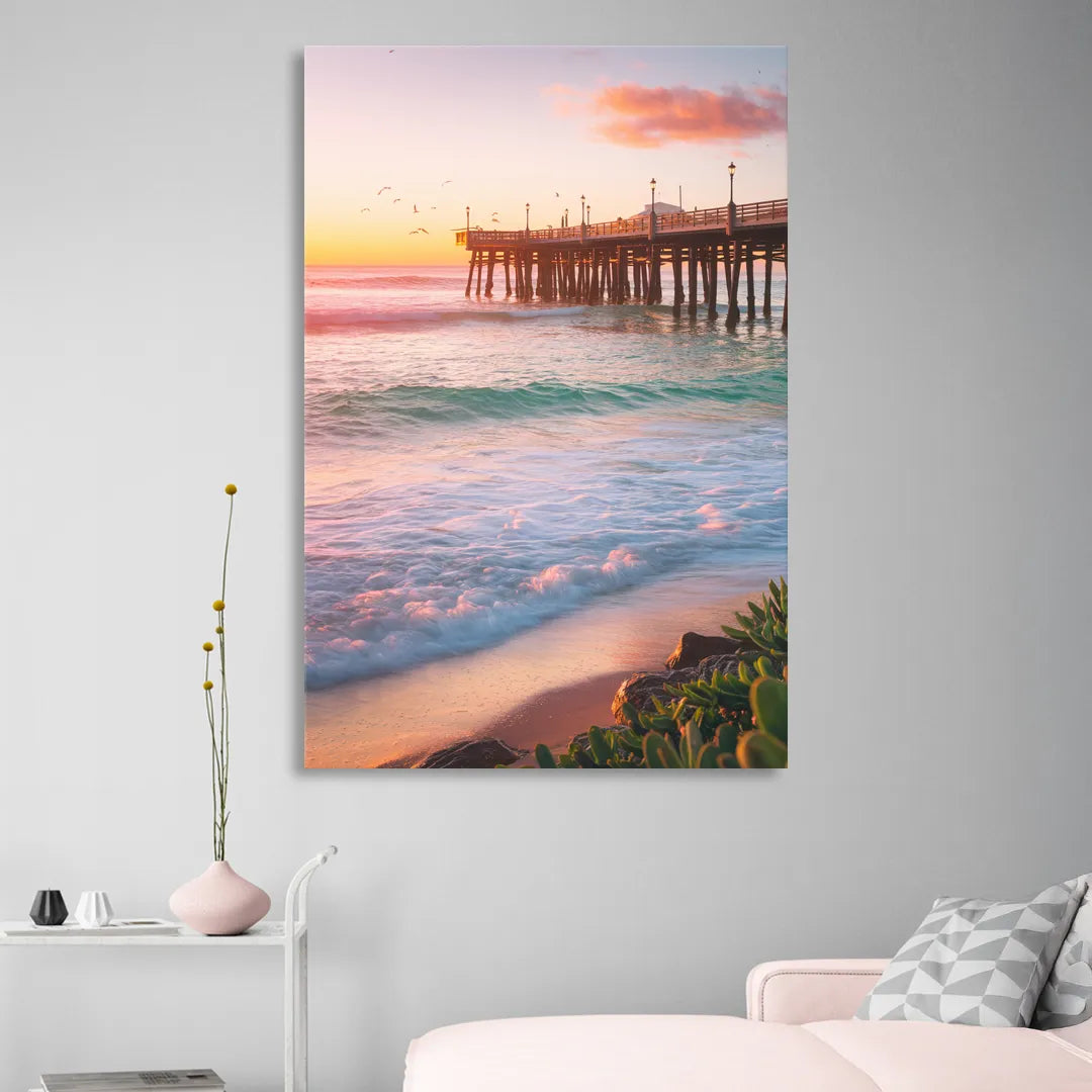 San Diego Pacific Beach Vibes Sitting Room - Canvas Wall Art