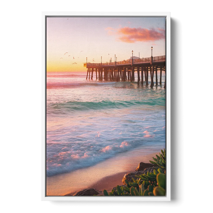 San Diego Pacific Beach Vibes Front - White Canvas Wall Art