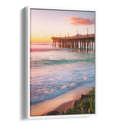 San Diego Pacific Beach Vibes Side - White Canvas Wall Art