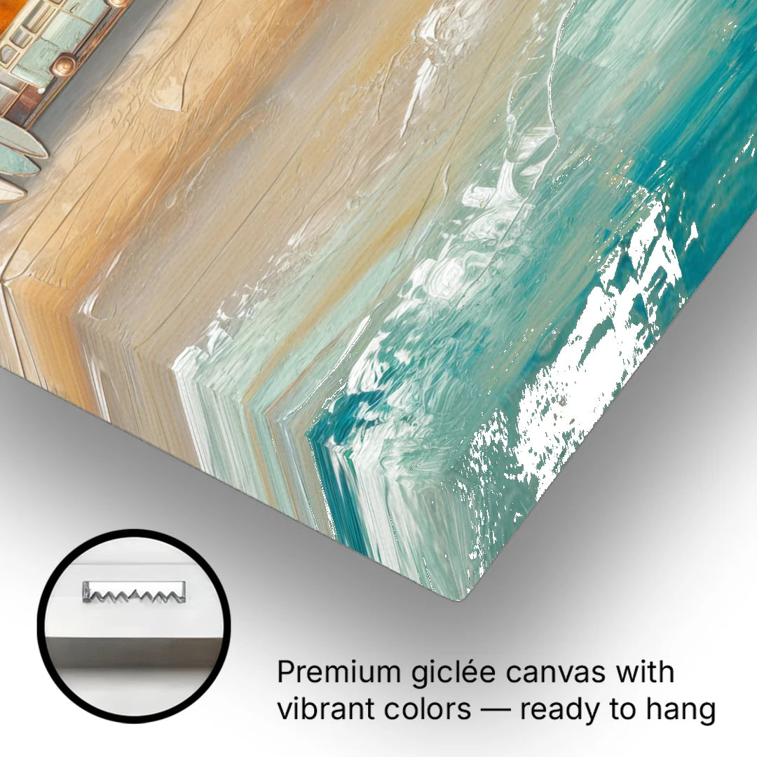 San Diego Pacific Beach Vibes Surf - Canvas Wall Art - Gallery Wrap Corner