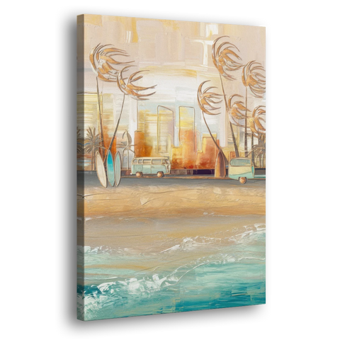 San Diego Pacific Beach Vibes Surf - Canvas Wall Art - Side