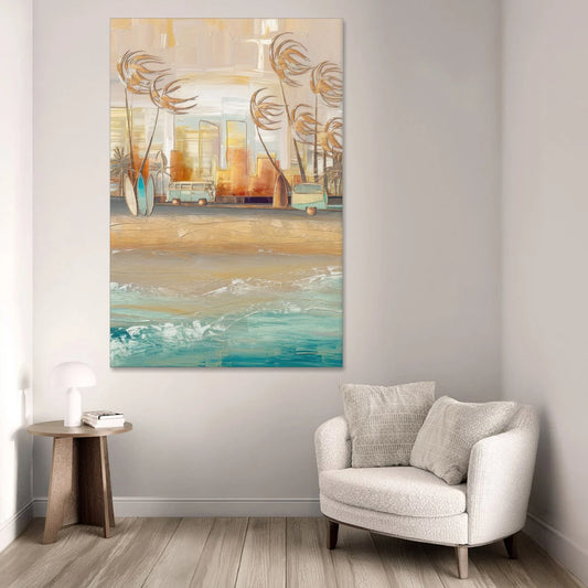 San Diego Pacific Beach Vibes Surf - Canvas Wall Art - Sofa - 40x60