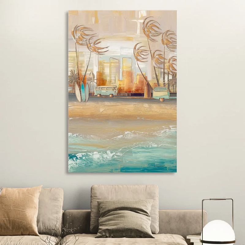 San Diego Pacific Beach Vibes Surf Sitting Room - Canvas Wall Art