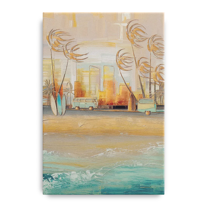 San Diego Pacific Beach Vibes Surf Front - Canvas Wall Art