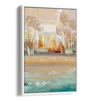 San Diego Pacific Beach Vibes Surf Side - White Canvas Wall Art