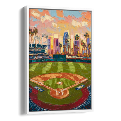 San Diego Padres Stadium Side - White Canvas Wall Art