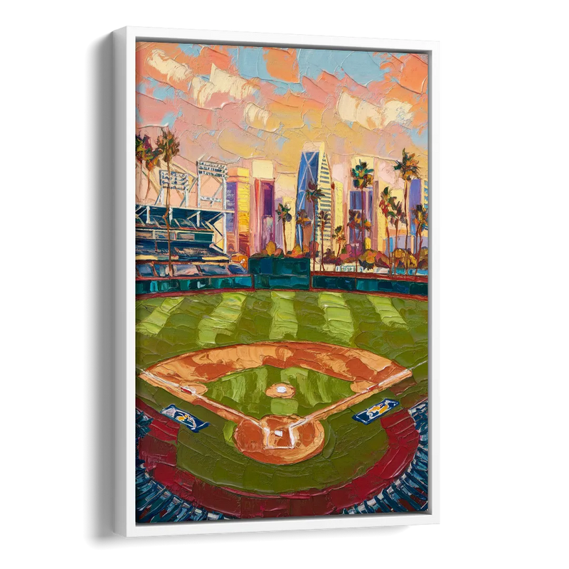San Diego Padres Stadium Side - White Canvas Wall Art