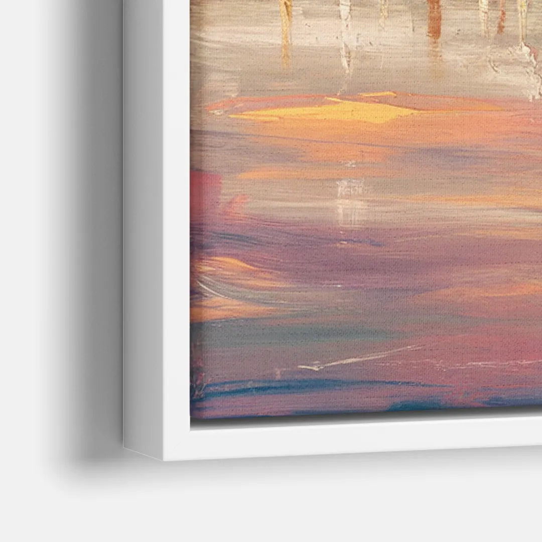San Diego Skyline Sunset - Close-Up White Frame Canvas