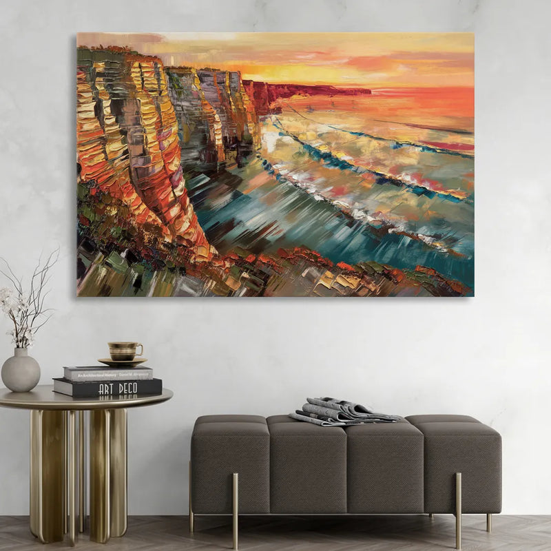 San Diego Sunset Cliffs Sitting Room - Canvas Wall Art