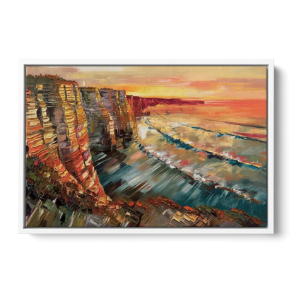 San Diego Sunset Cliffs Front - White Canvas Wall Art