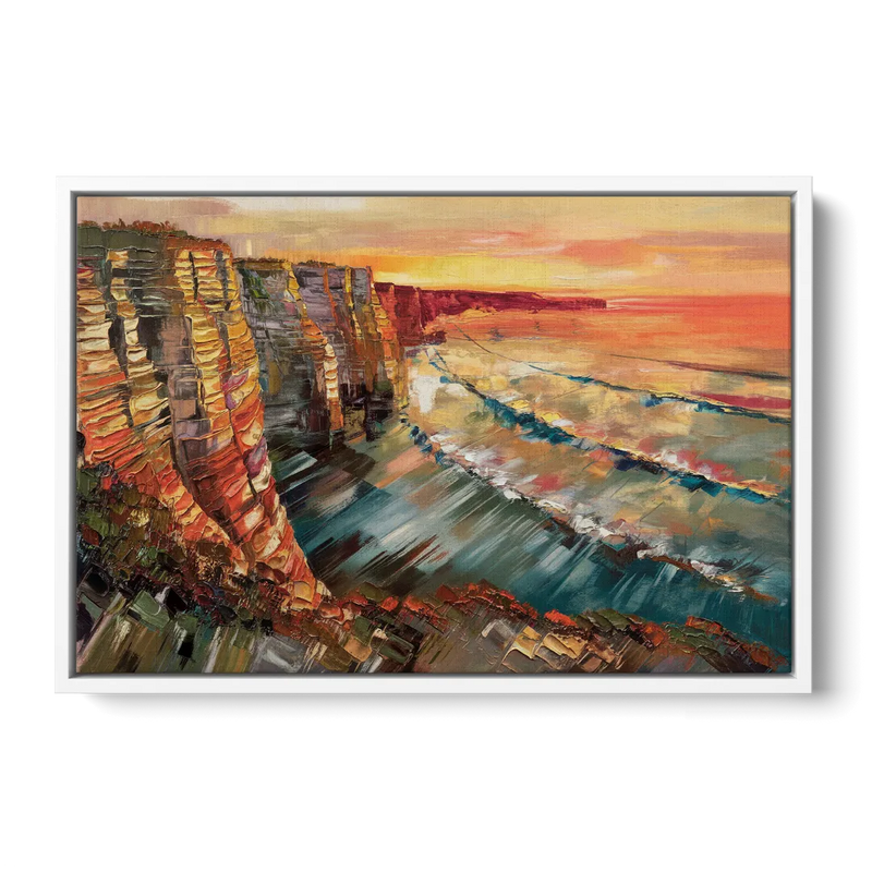 San Diego Sunset Cliffs Front - White Canvas Wall Art