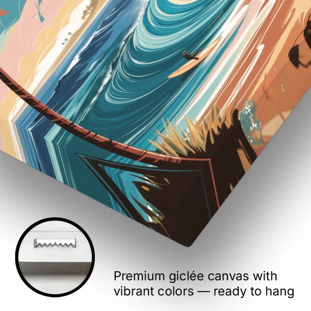 San Diego Surf Culture - Canvas Wall Art - Gallery Wrap Corner