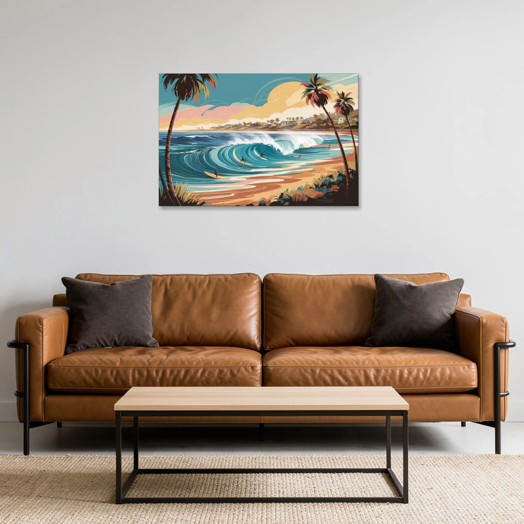 San Diego Surf Culture - Canvas Wall Art - Sofa - 36x24