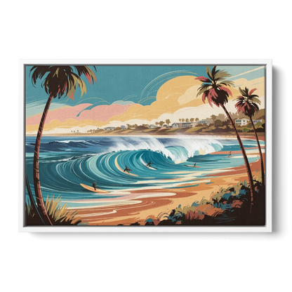 San Diego Surf Culture Front - White Canvas Wall Art