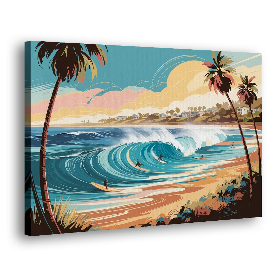 San Diego Surf Culture Side - Canvas Wall Art
