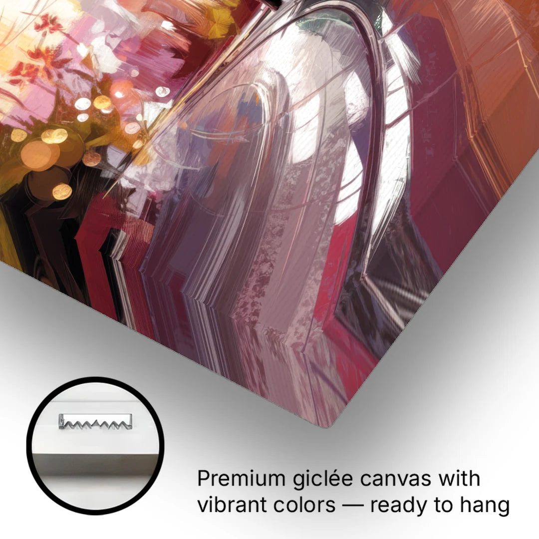 San Diego Trolley At Sunset - Canvas Wall Art - Gallery Wrap Corner