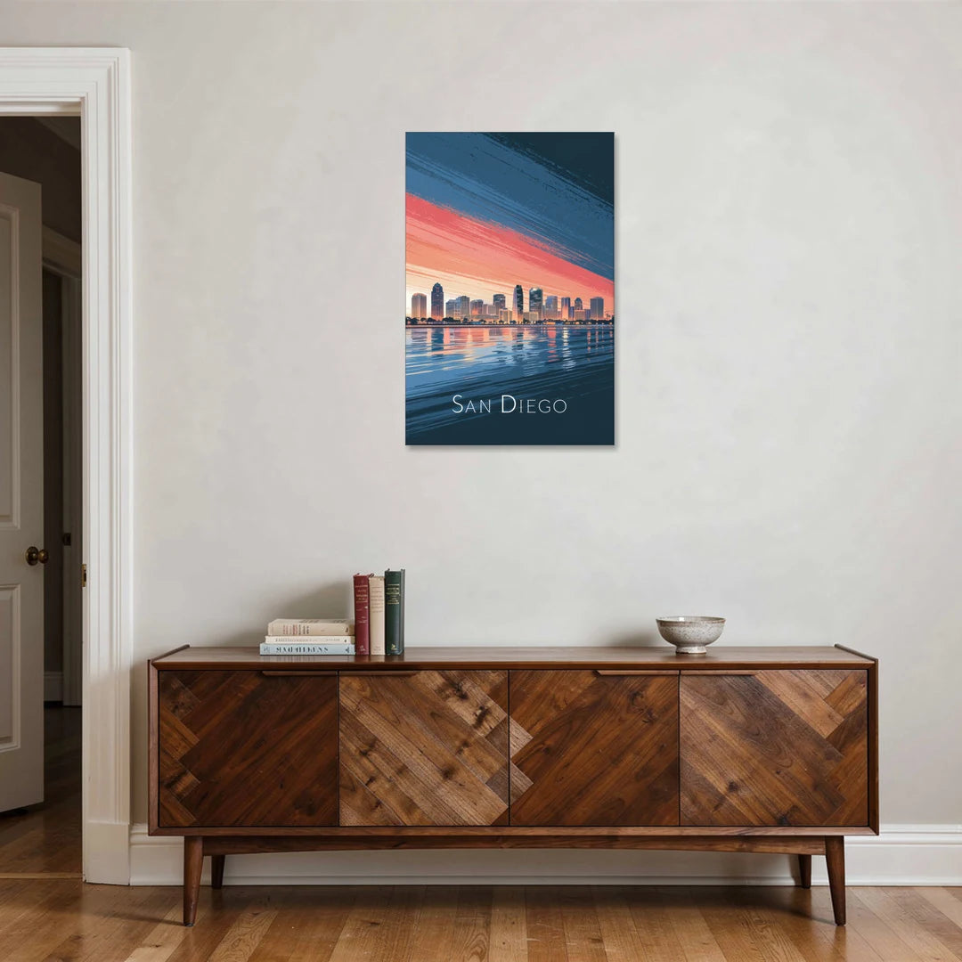 San Diego Urban Skyline - Canvas Wall Art - Coffee Table - 24x36
