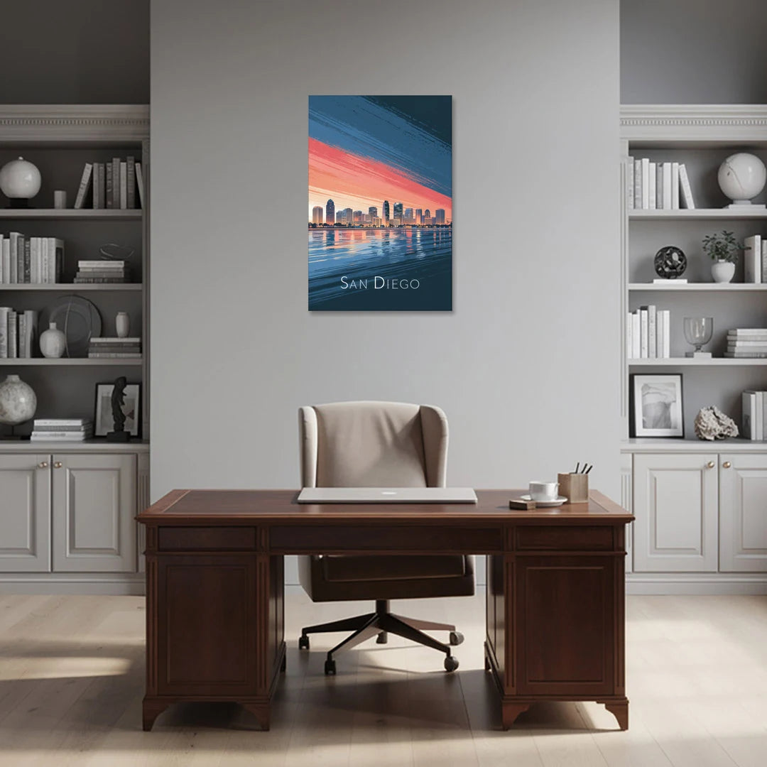 San Diego Urban Skyline - Canvas Wall Art - Office - 24x36