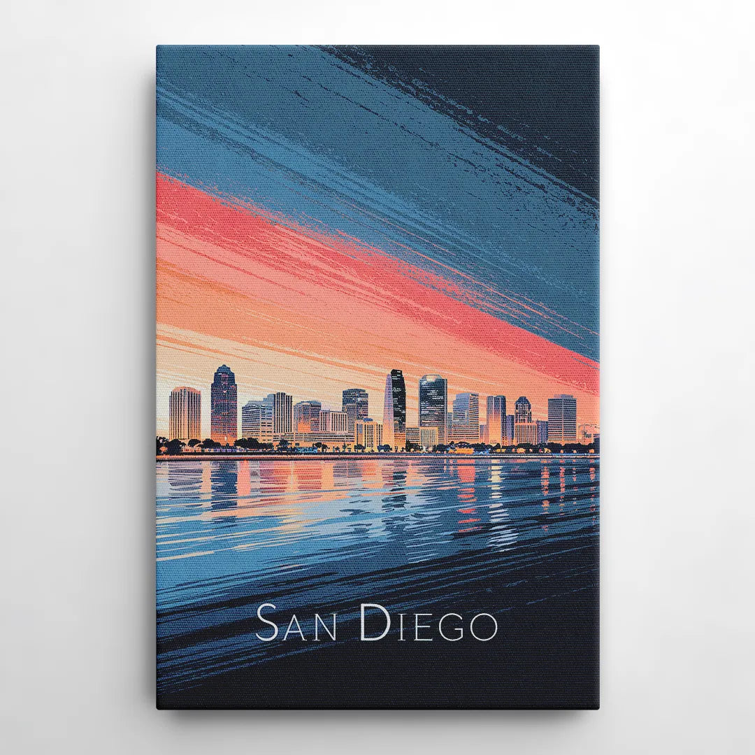 San Diego Urban Skyline - Canvas Wall Art