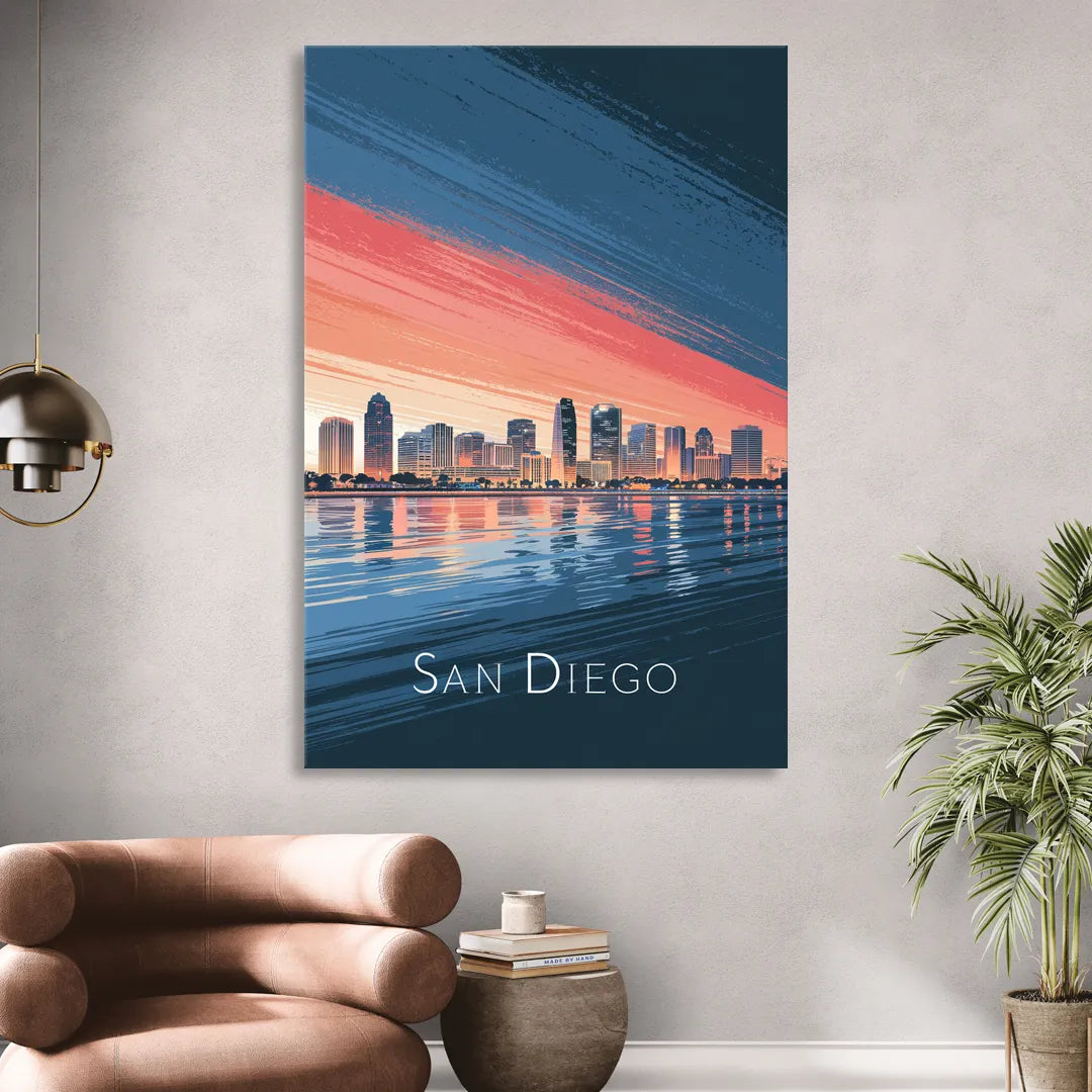 San Diego Urban Skyline Sitting Room - Canvas Wall Art