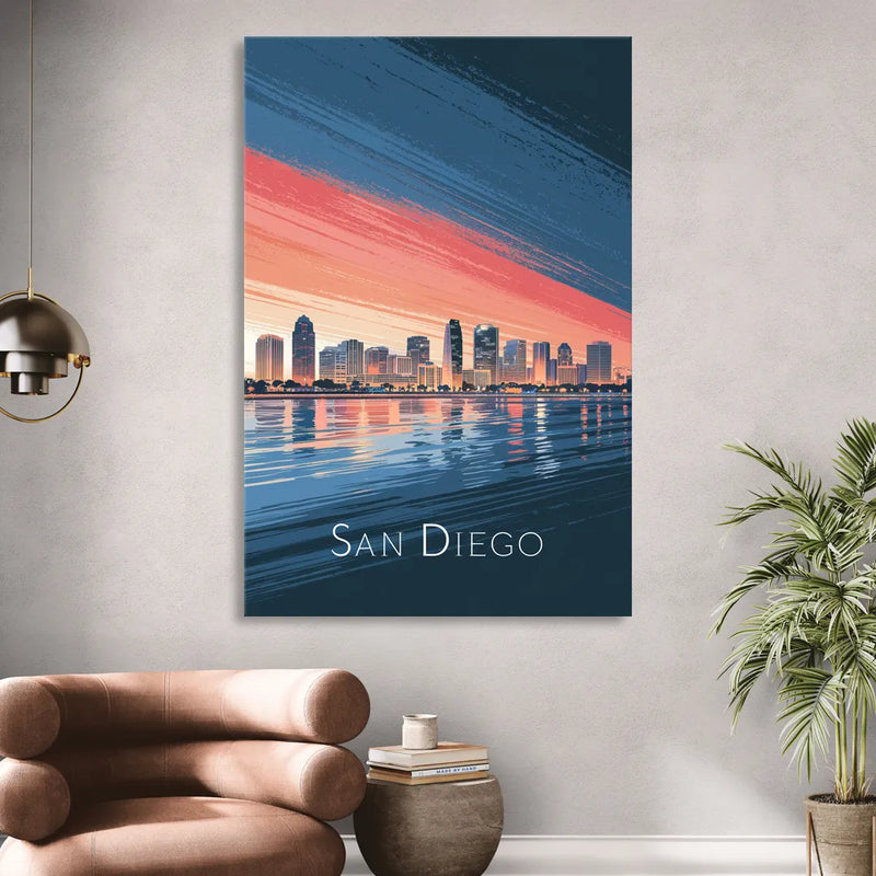 San Diego Urban Skyline Sitting Room - Canvas Wall Art
