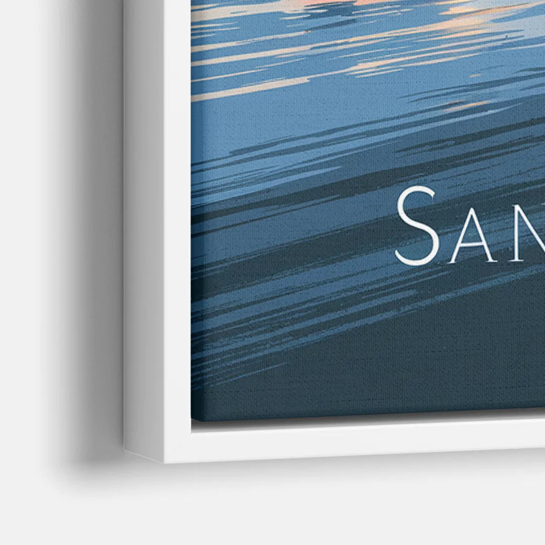 San Diego Urban Skyline - Close-Up White Frame Canvas