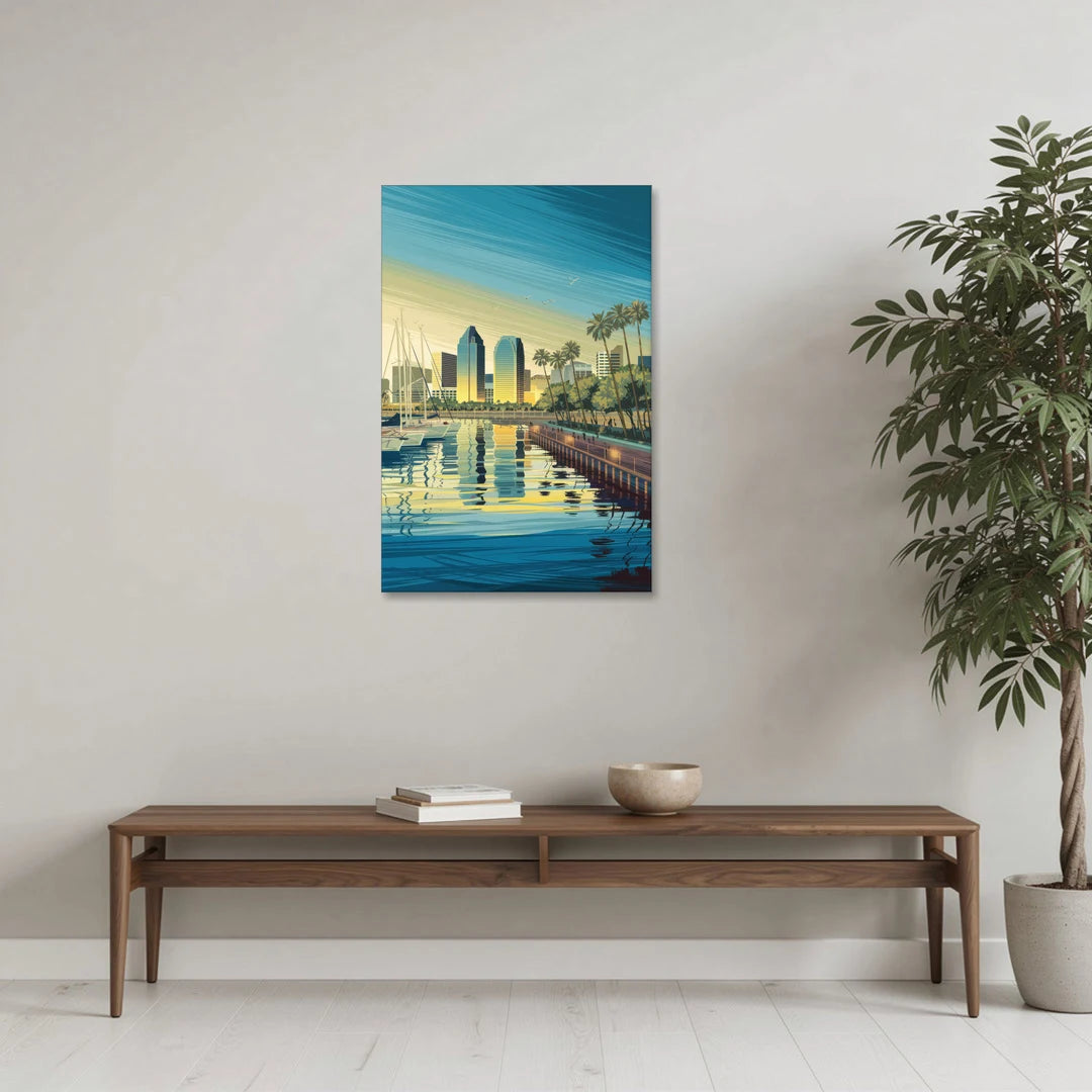 San Diego Waterfront Serenity - Canvas Wall Art - Coffee Table - 24x36