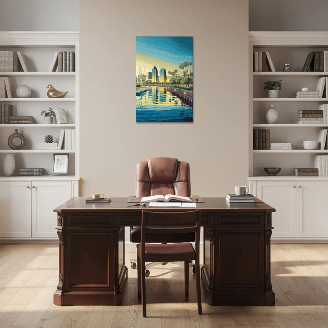 San Diego Waterfront Serenity - Canvas Wall Art - Office - 24x36