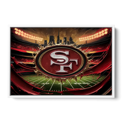 San Francisco 49Ers Team Pride Front - White Canvas Wall Art