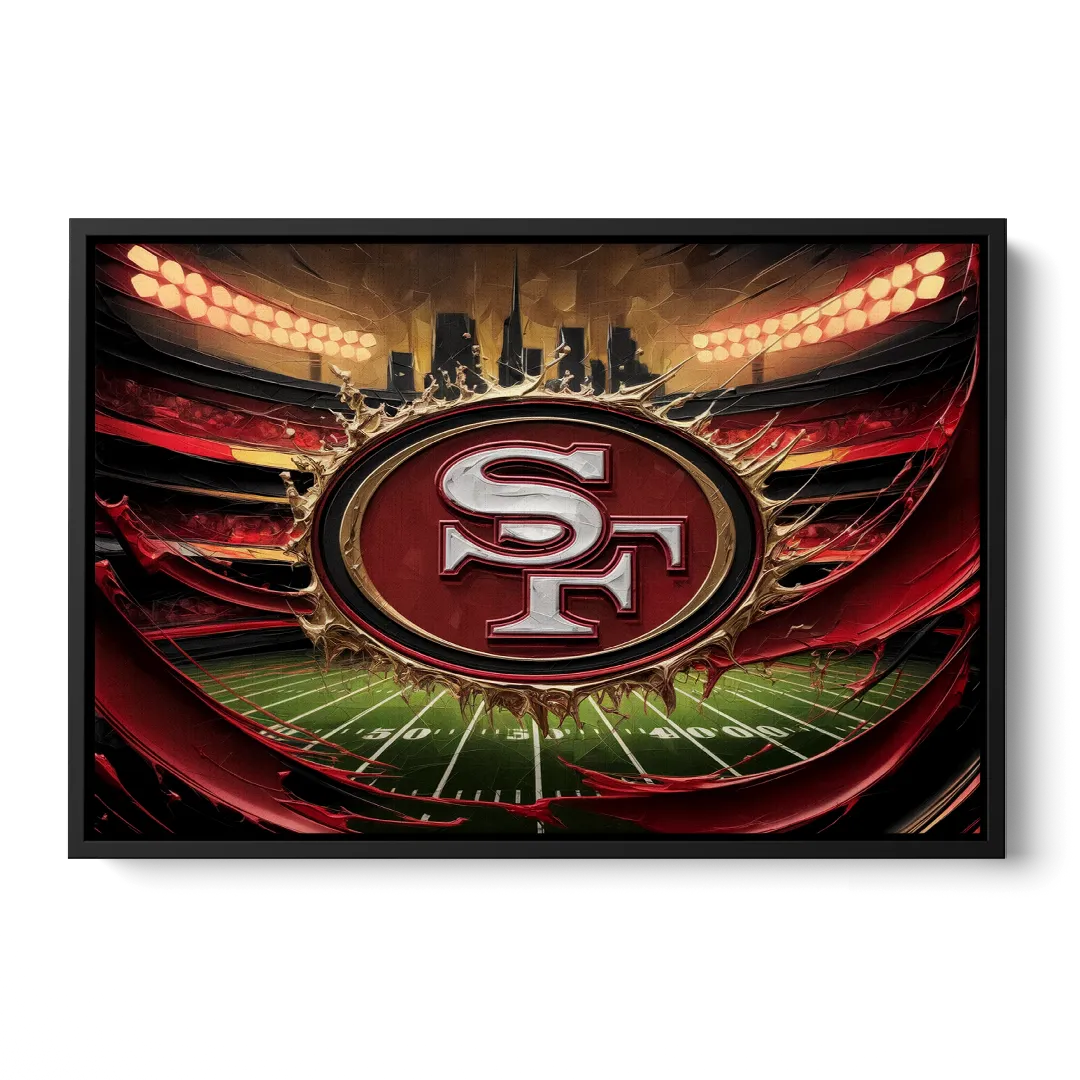 San Francisco 49Ers Team Pride Front - Black Canvas Wall Art