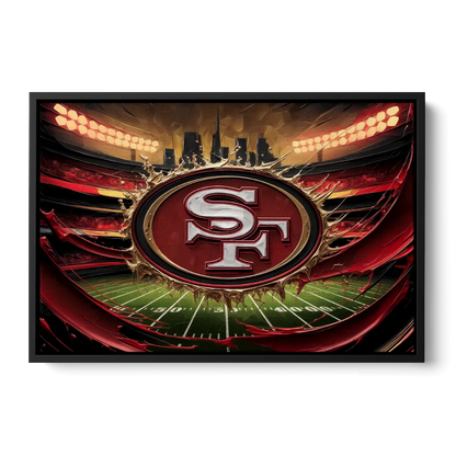 San Francisco 49Ers Team Pride Front - Black Canvas Wall Art
